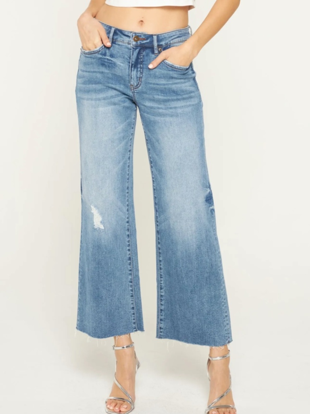 Mica Denim Mid-Rise Wide Leg Jeans